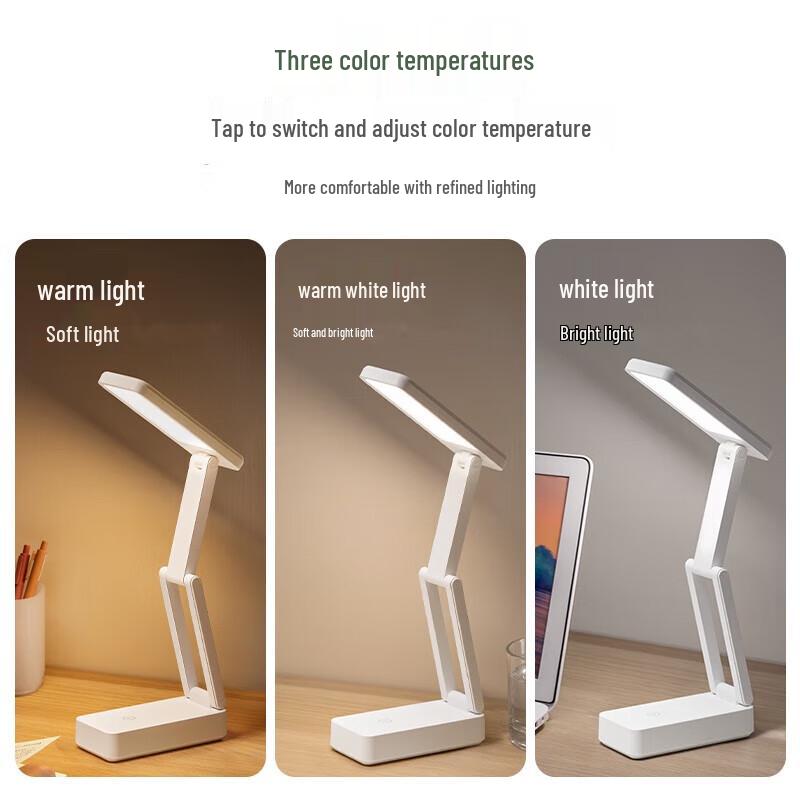 Kuohuo Foldable Rechargeable Eye-Care LED Desk Lamp
