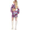 Fever Womens/Ladies 60s Hippie Rainbow Costume