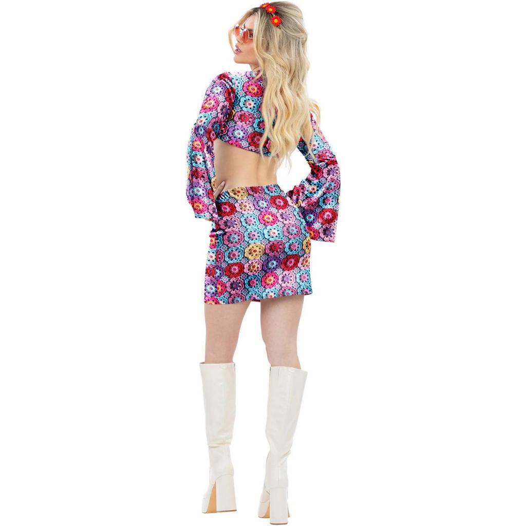 Fever Womens/Ladies 60s Hippie Rainbow Costume