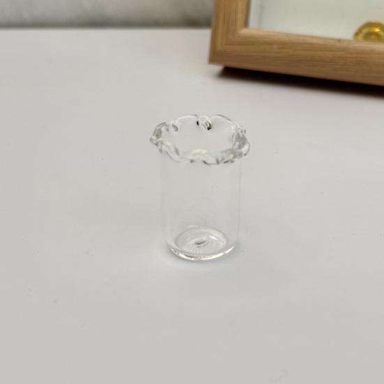 Handmade Glass Flower Decoration with Stem Hand-Blown Mini Floral Plants Figurine Home Living Room Office Table Flower Vase Ornament