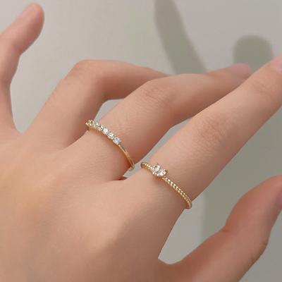 Frauen Ring Öffnung Minimalistischen Elegante Luxus Strass Eingebettet Liebe Herz Finger Ring Mode