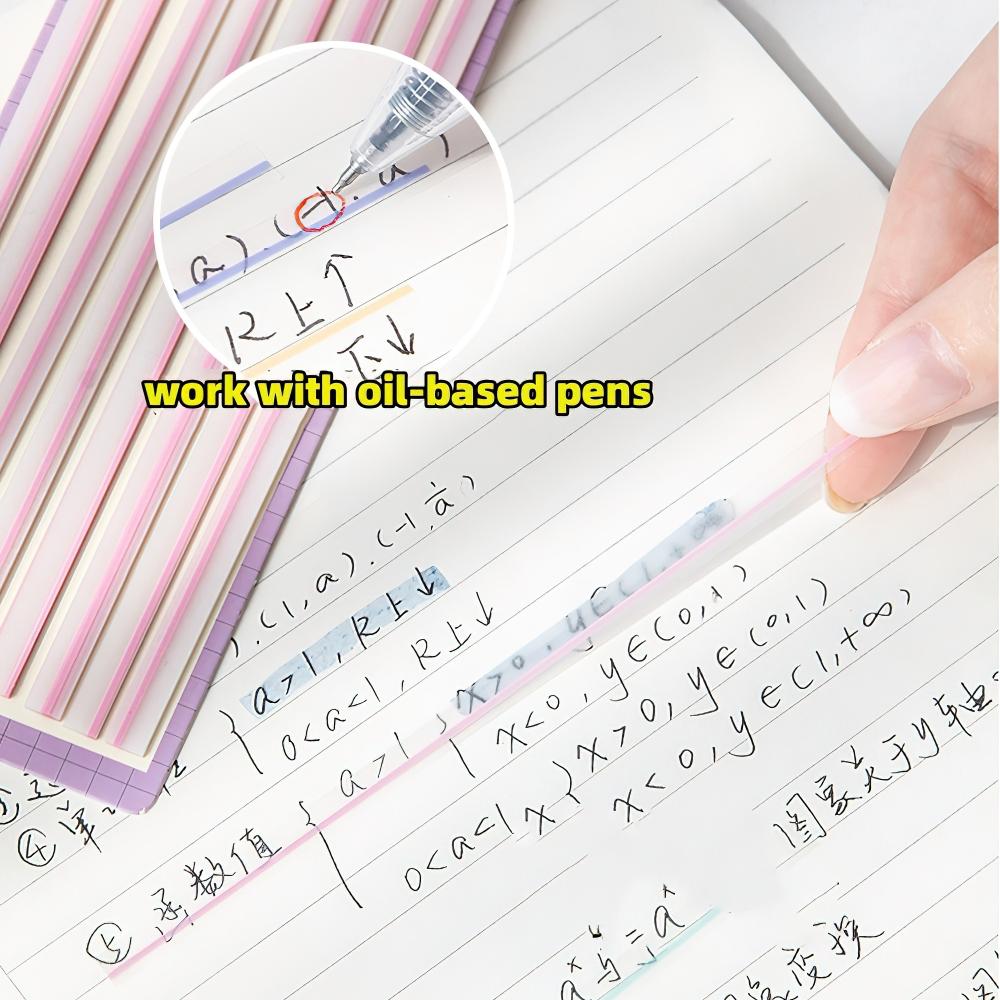 1pcs Macaron Color Sticky Strips 160 Sheets Fluorescent PET Transparent Memo Pad Index Stickers Office