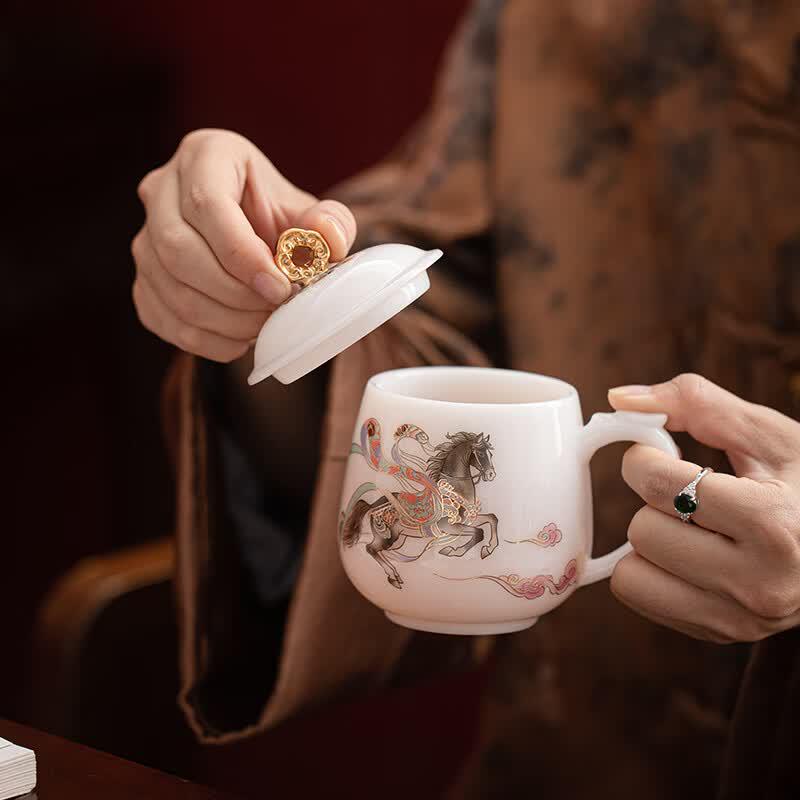 Soushi Dunhuang Dragon Egg Ceramic Tea Cup Gift Set