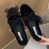 Fashion Elegant Flower Decoration Flat Mary Jane Shoes Women Fashion Round Toe Shallow Cross Tied Casual Shoes Sweet Lolita Dress Shoes