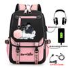Anime Peripheral Spells Back to War Backpack Student School Bag Men's and Women's Fashion Backpack Travel Bag USB Computer Bag