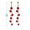 Women Versatile Rose Earrings Alloy Long Tassels Elegant Temperament Eardrop