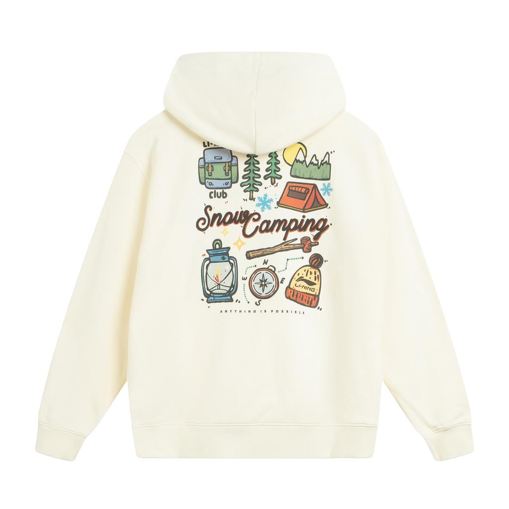 Li Ning Sports Trend Series Loose Fit Hooded Embroidered Letter Sweatshirt Women sweatshirt AWDVB60-1