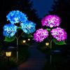 Fairy Hydrangea Light, LED Solar Powered Outdoor Garden Stake Lights  Artificial Hydrangea Flower Light for Path Yard Walkway Patio