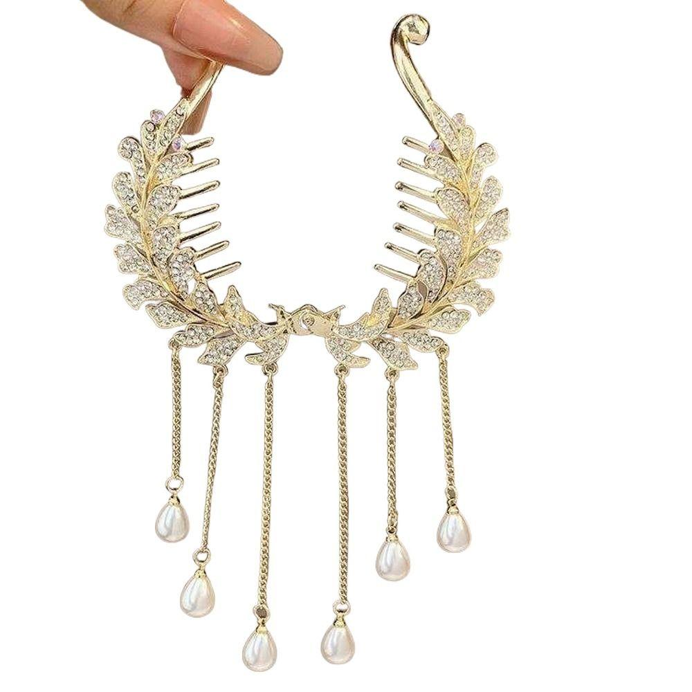 

Zinc Zinc Alloy Rhinestone Korean Style Hairpin Hair Accessories Women Hair Clip Wheat Horsetail Buckle золотой