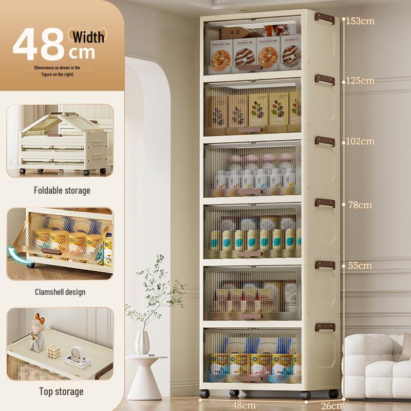 Stackable Flip-Top Clothes Cabinet with Wheels - Large Folding Storage Box with No Assembly Required