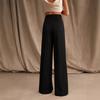 Women Solid Wide Leg Formal Trousers Office Style