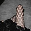 Ins Xiaohongshu Internet Celebrity Style Dark Personality Trendy Socks Spring Summer Thin Hole Jacquard Fishnet Stockings Black