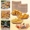 50Pcs Sturdy Durable Kraft Paper Food Containers Boat Shape Snack Bowl Food Tray Box  Picnic Camping