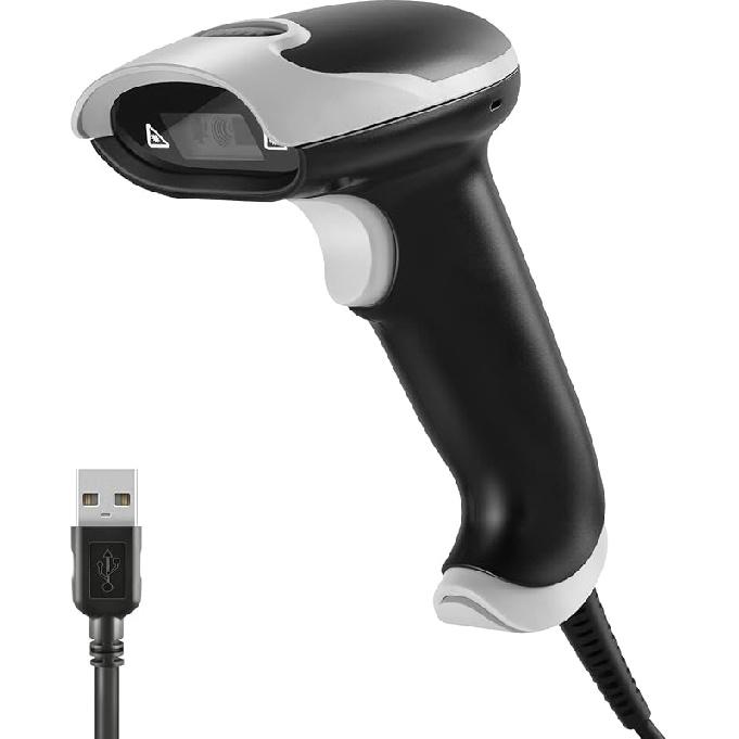 Сканер QR-кодов, JRHC 2D сканер штрих-кодов ручной USB-проводной 1D, 2D и PDF417 Data Matrix Автоматический считыватель штрих-кодов Plug and Play Сканеры штрих-кодов 2D Wired