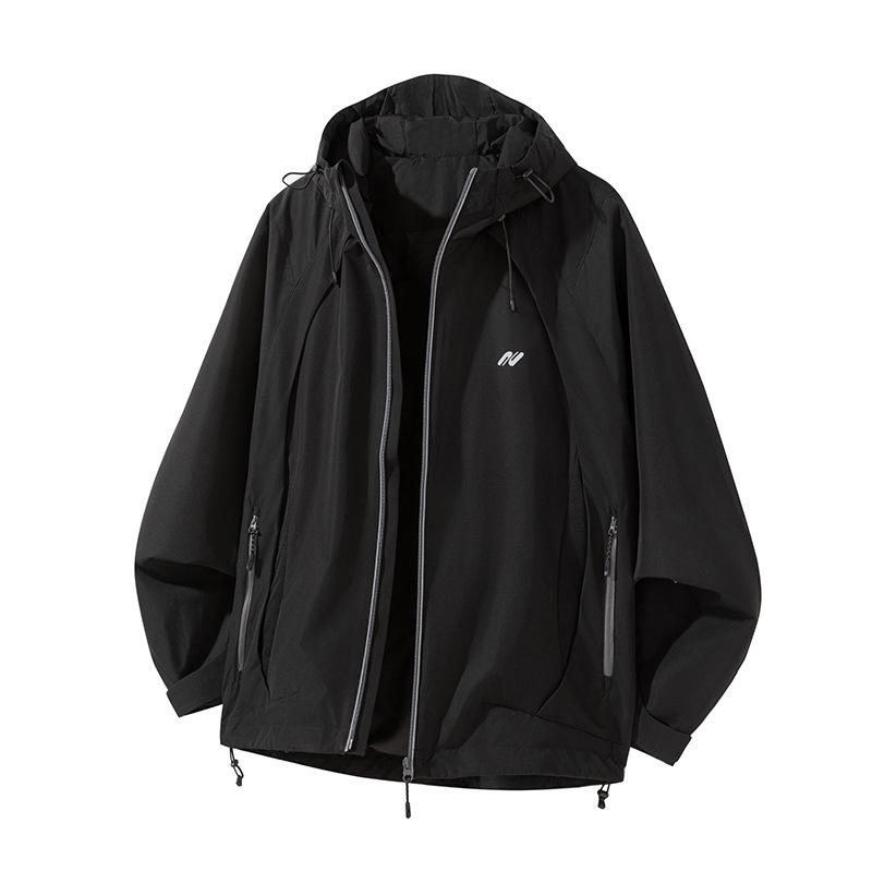 

New Autumn Hooded Jacket Men s Casual Design Jacket 3XL чёрный