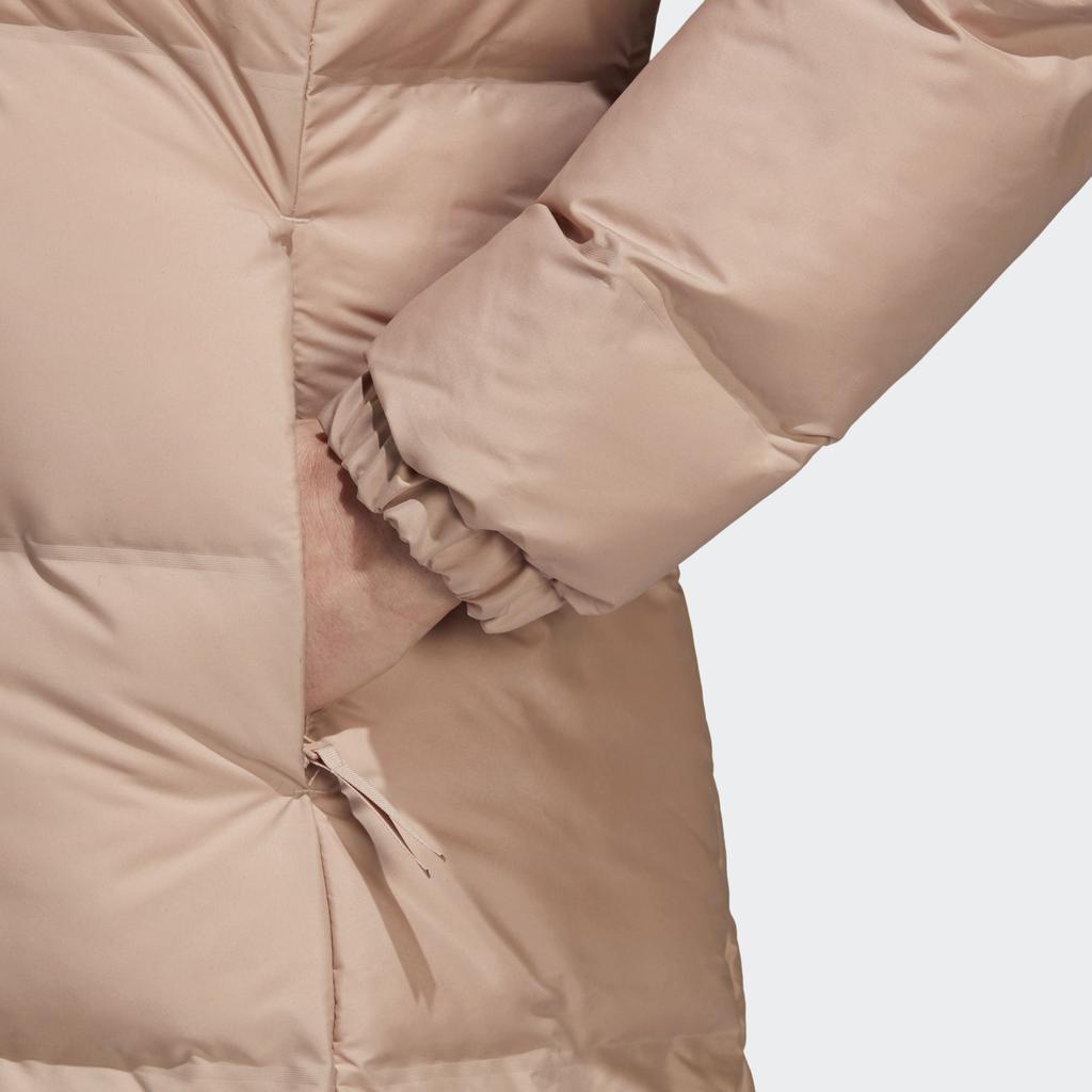 Adidas Logo Casual Long Warm Hooded Cotton Coat Women Coat Pink CY8635