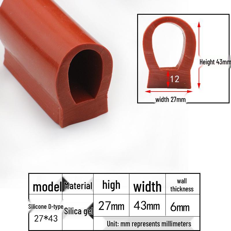 D-Shaped Silicone Sealing Strip: High-Temperature, Water-Retaining, Self-Adhesive, Anti-Collision, Shock-Absorbing for Doors & Windows
