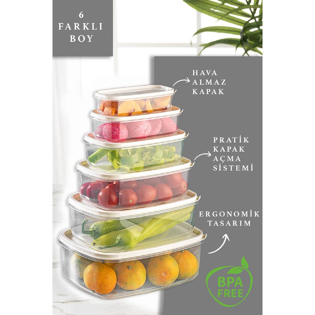 Set Of 6 Rectangular Sweet Transparent Storage Containers 300 Ml-500 Ml 800 Ml 1200 Ml 1900 Ml 2900 Ml