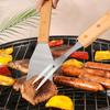 BBQ Grill Werkzeug Set Grill Werkzeuge mit Holz Griffe Camping Grill Spatel Gabel Zange Grillen Werkzeuge für Outdoor Grill