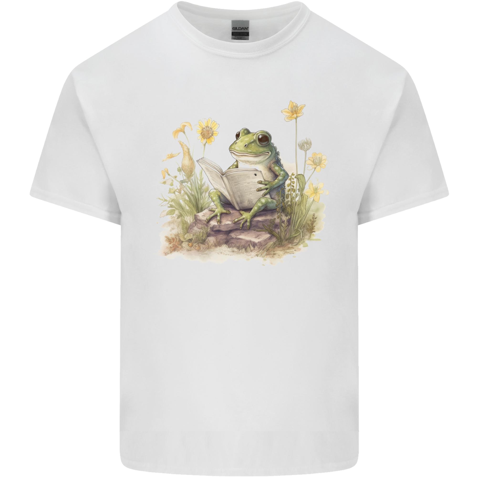 A Literary Frog Reading a Book Unisexs Light Cotton TShirt S