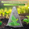 D5 20Pcs Garden Plant Cloches Cover Reusable Square Plant Growth Sunscreen Seedling Cover Greenhouse Plant Protection Cover