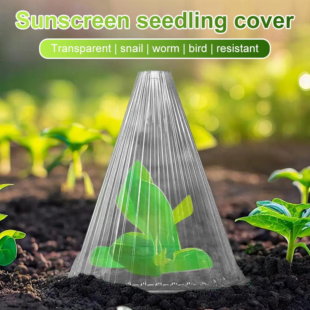 D5 20Pcs Garden Plant Cloches Cover Reusable Square Plant Growth Sunscreen Seedling Cover Greenhouse Plant Protection Cover