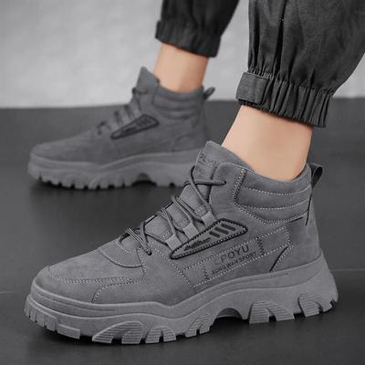 Cizme casual pentru bărbați Pantofi cu platformă la modă Cizme de drumeție confortabile în aer liber Cizme de lucru anti-alunecare cu vârf înalt Zapatillas Hombre