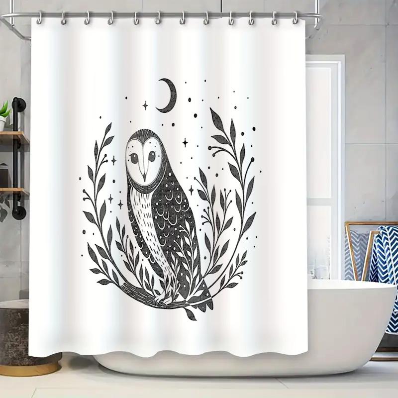 

Owl Shower Curtain Woodland Animal Bathroom Decor Nature Birds Pattern Home Decor Vintage Forest Wildlife Shower Curtain 90x180cm