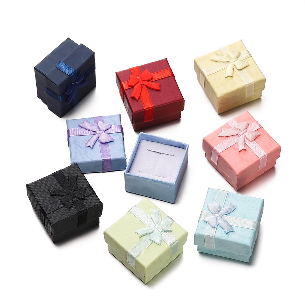 1pc High Quality Paper Ring Necklace Square Box Jewelry Necklace Earrings Rectangular Package Gift Box