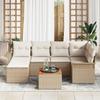 VidaXL Ensemble de salon de jardin 7 pièces avec coussins en beige 3347351