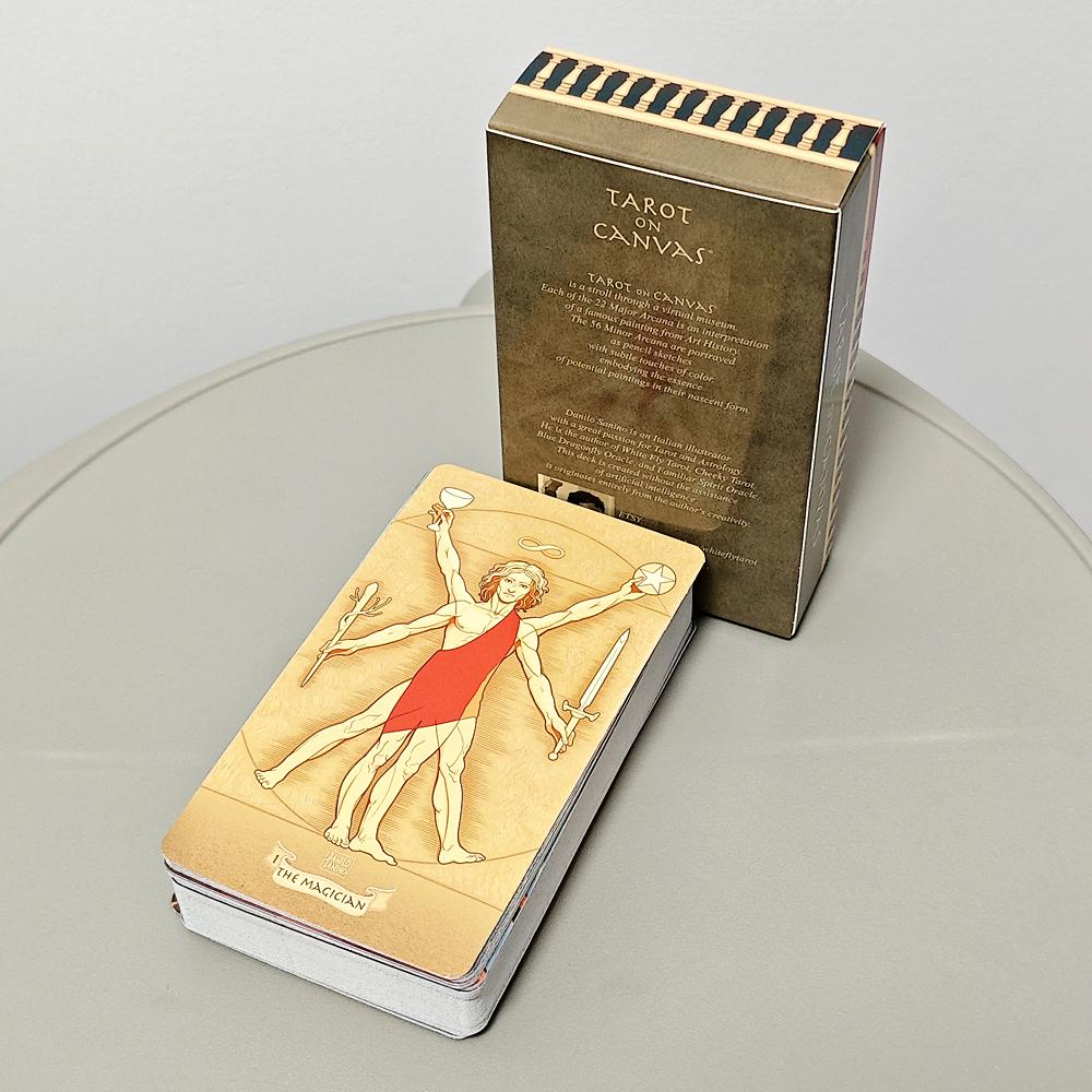 10.3*6cm Tarot On Canvas - A Stroll Through A Virtual Museum, 78 Pcs Tarot Cards Based On Rider Waite System