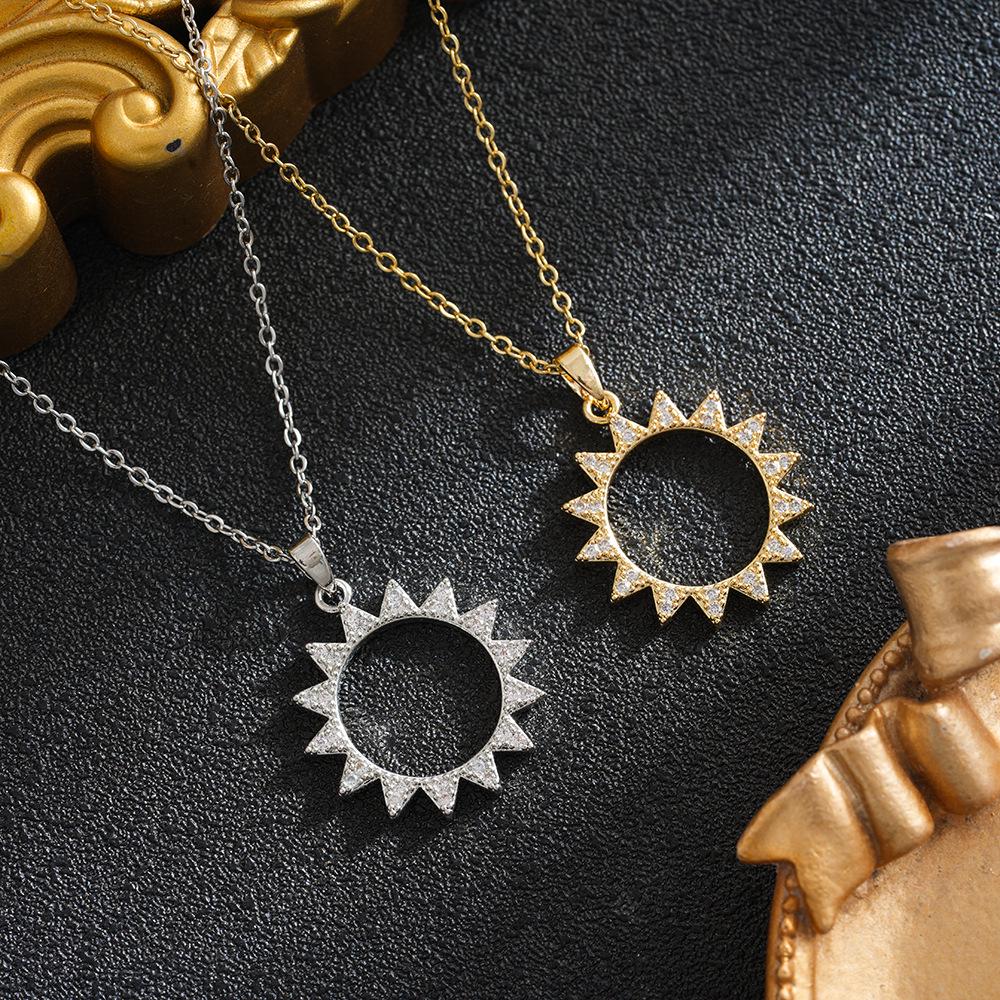 Elegant Round Ring Titanium Steel Necklace for Women - Luxurious, Simple, and Fashionable Design that Does Not Fade