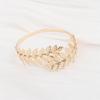 Women's Open Cuff Gold Leaf Bangles European Charming Exaggerated Charm Bracelets for Ladies Beach Vacation Hand Jewelry