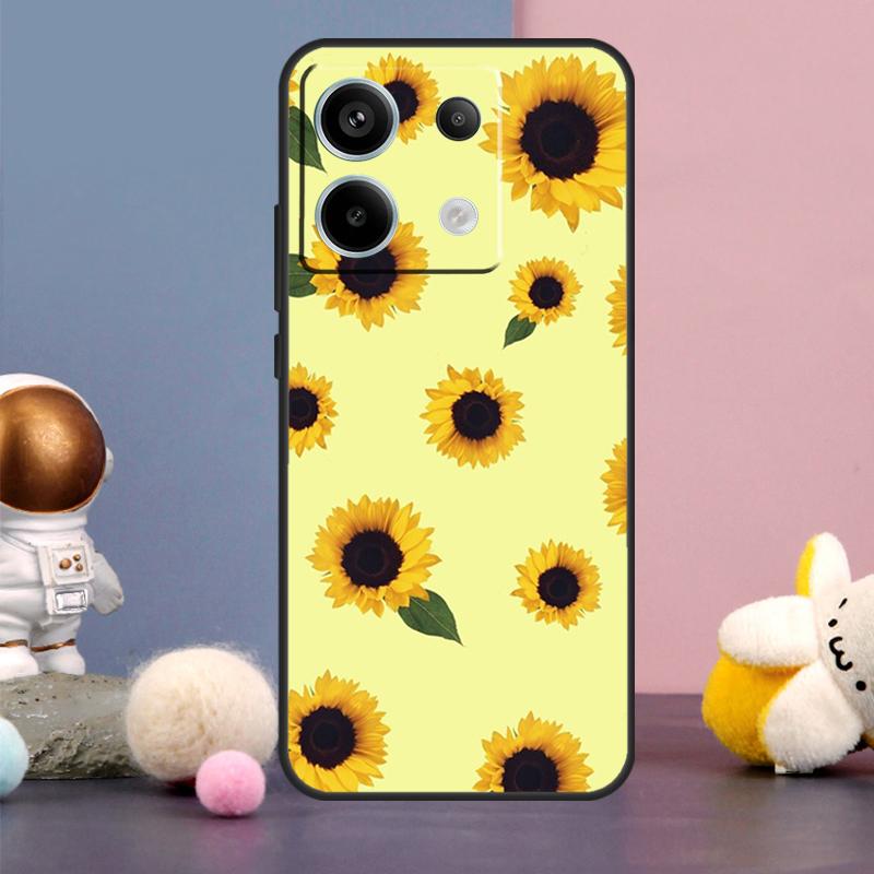 Sunflower Case For Xiaomi Redmi Note 14 9 10 11 12 13 15 Pro Plus Redmi 15 15C 10C 12C 13C 14C Cover
