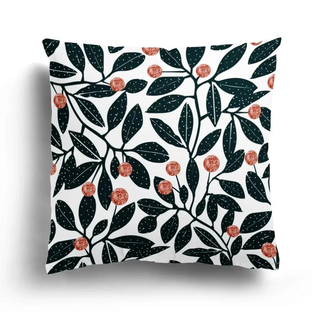 Office Sofa Car Cushion Cover Luxury Home Decoration Pillow Cover Creative Leaves Tropical Plant Pattern