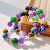 Design Sense Natural Amethyst Lapis Lazuli White Crystal Tiger'S Eye Stone Chalcedony Green Duobao Bracelet Bracelet.