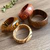Wooden Geometric Statement Bracelet Women Vintage Texture Boho Chic Chunky Cuff Bangle Fashion Accessory