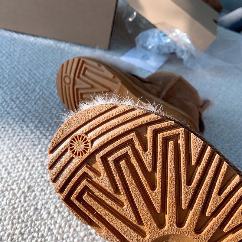 Genuine Leather and Fur Short Boots Little Lion Cartoon Snow Boots for Children Non-slip Warm Cotton Shoes