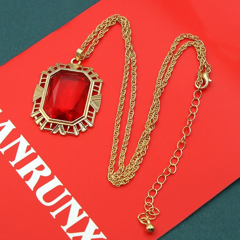 Same The Sandman Ruby Necklace Square Pendant Cos Props Birthday Christmas Gift