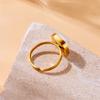 DIEYURO 316L Stainless Steel Square Pearl Adjustable Ring For Women Girl Fashion New Finger Ring Jewelry Gift Party anillos