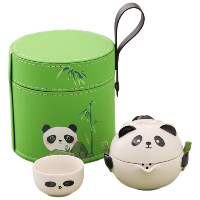 Panda Portable Ceramic Travel Tea Set