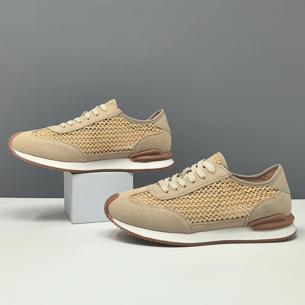 Boys' White Board Shoes Men's Shoes Summer Hollow Breathable Men's Shoes Men's Casual Shoes