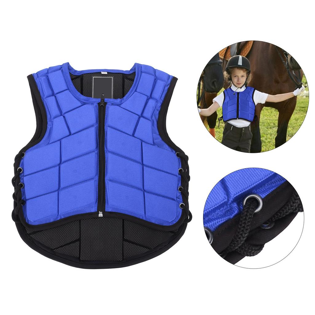 Kids Equestrian Vest Foam Padded Horse Riding Protective Gr Body Protector Blue