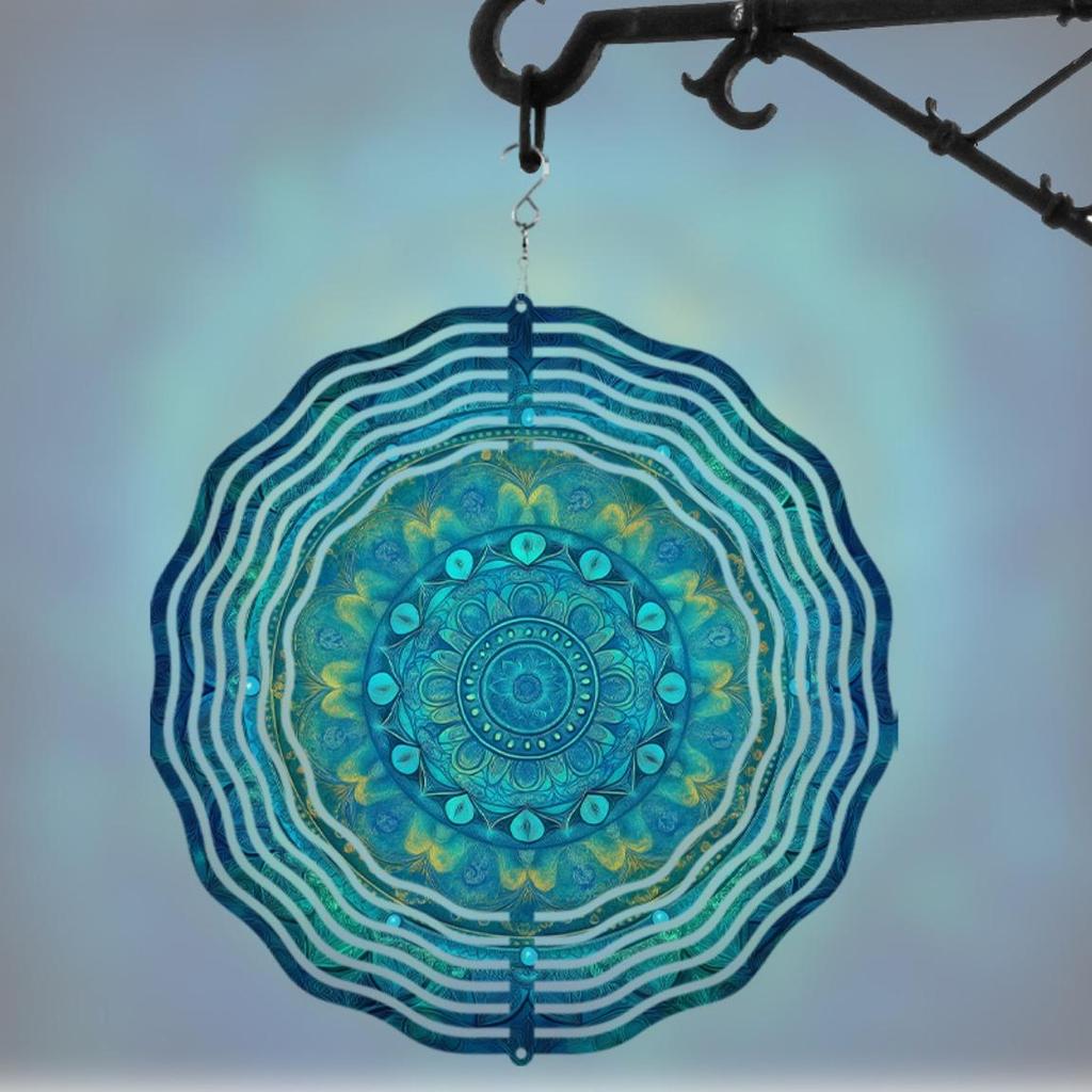 10 Zoll Hängender Windspinner mit 360 Grad Drehhaken für Outdoor Garten Balkon Deko Elegantes Windgetriebenes Design für Frühling Sommer