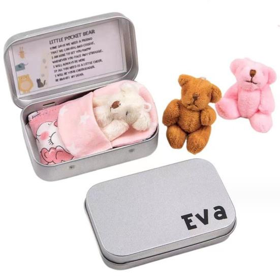 Plush Doll Personalized Gift Box Mini Stuffed Bear Set Soft Stress-Relief Companion for Teens Portable Cute Birthday Christmas Gift Comfort Security