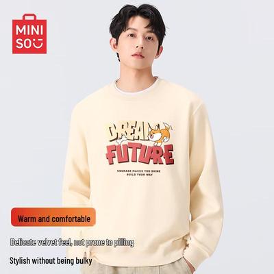 Men's Fleece-Lined Corgi Graphic Crew Neck Sweatshirt