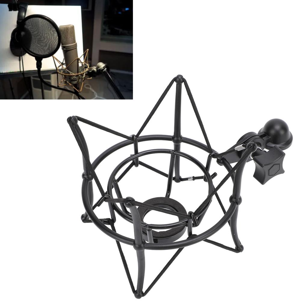Microphone Shock Mount Zinc Alloy Anti Vibration Studio Mic Shockmount Stand Secure Support for Recording Station Studio