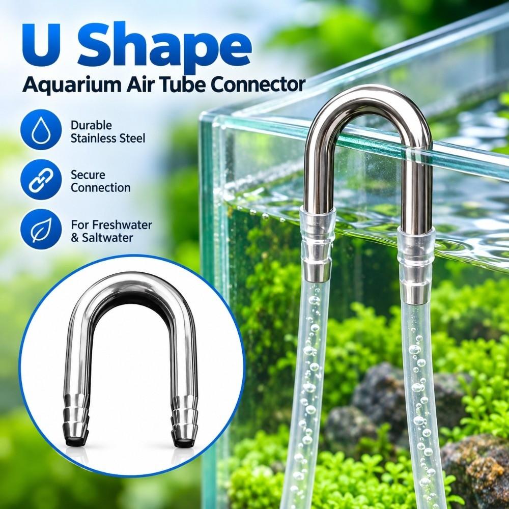 Stainless Steel Air Tube Connector 4-5mm Tube Oxygen Pump Connector For Fish Tank
