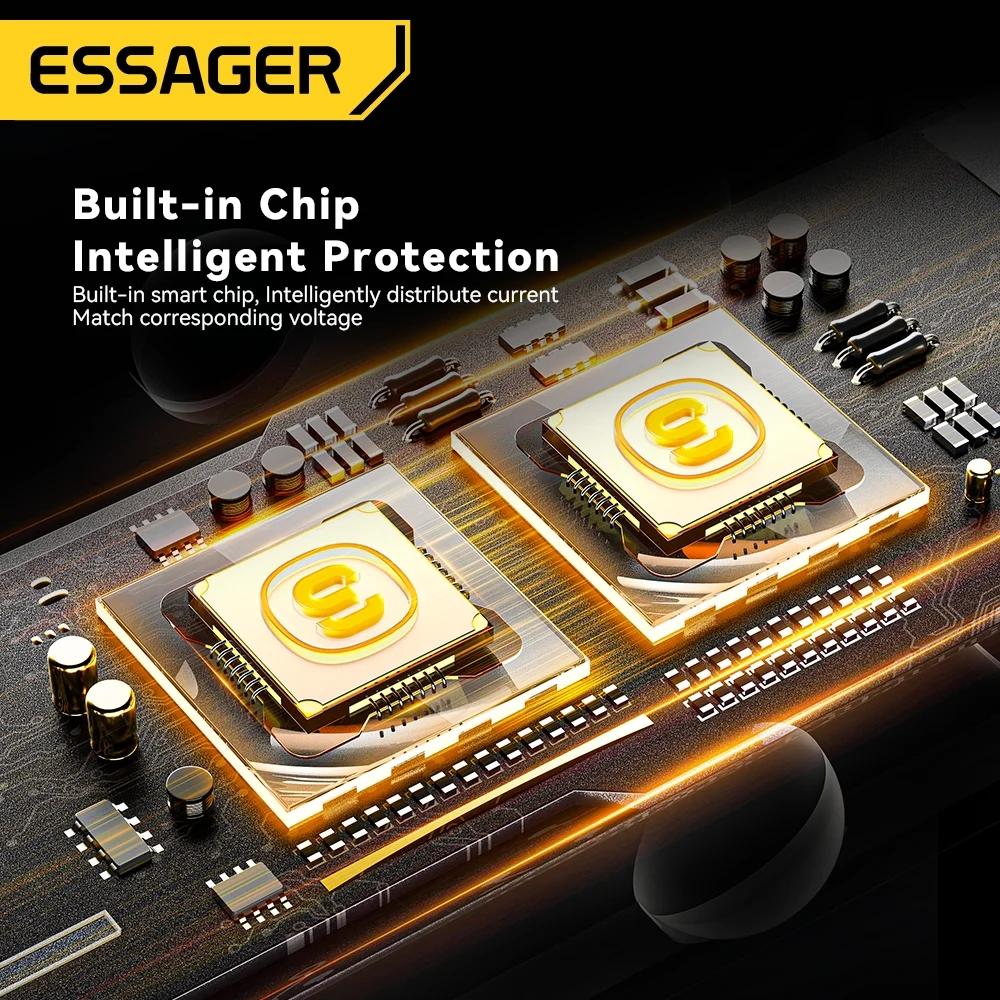 Essager Încărcător auto PD 120W Încărcător super rapid QC 4.0 PD 3.0 pentru iPhone 15 14 Încărcător USB tip C Samsung Încărcător portabil pentru telefon