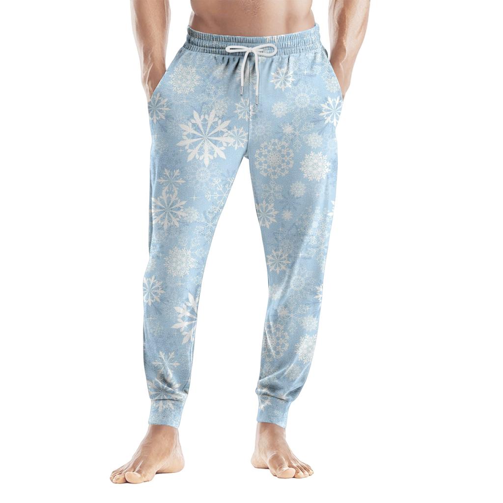 Men's Drawstring Pocket Casual Pants, Checkered Striped Printed Pocket Casual Pants, Home Sleeping Pants